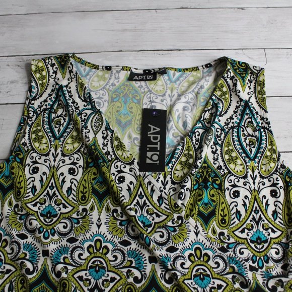 Apt. 9 Women's Sleeveless Wrap Top Size M Paisley Floral - Picture 2 of 4